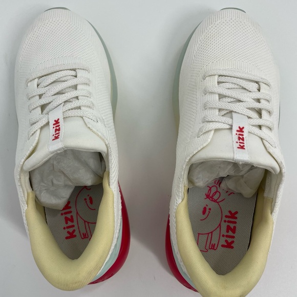 NWOT Kizik Youth Girls Athens Sunrise White Blue Athletic Shoe Sneaker Size 3 - Picture 7 of 10